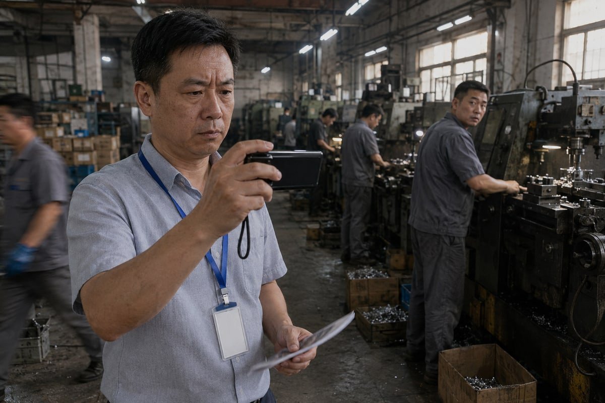 Factory video audit red flags showing staged tours and mismatched machinery (ID#3)